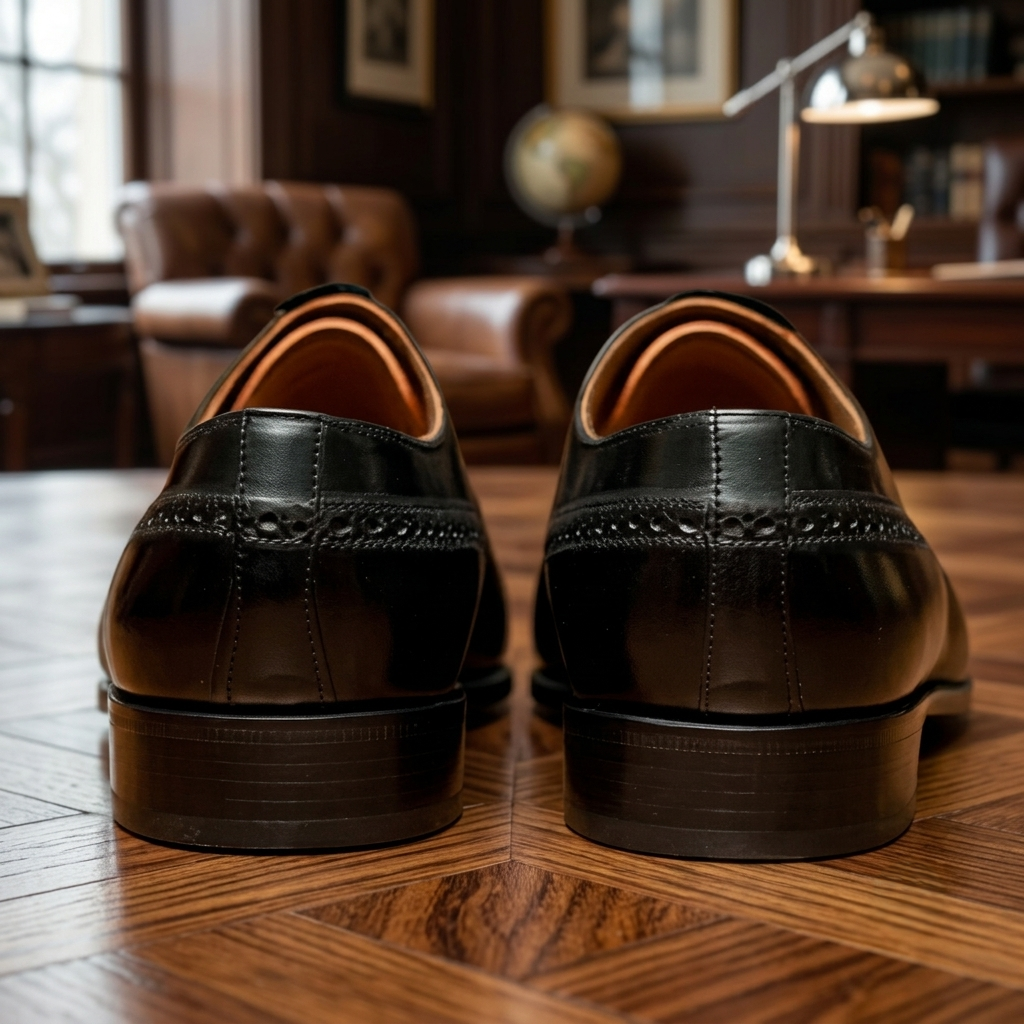 Black leather eccellenza oxford formal shoes - height increasing