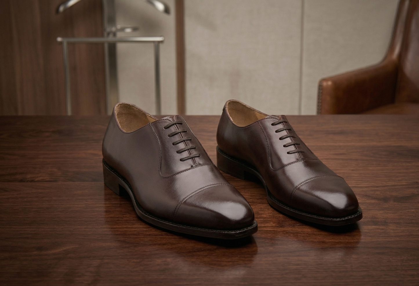 Brown leather la gusta toe cap oxford -formal shoes
