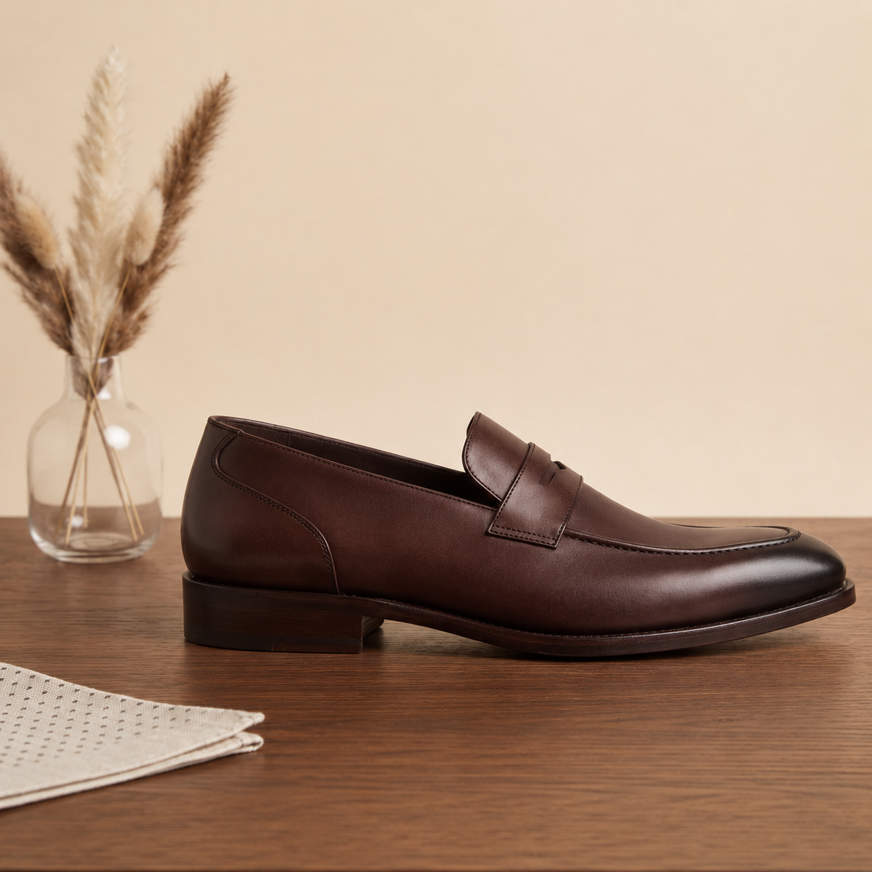 Brown leather  severino slip on  penny loafers