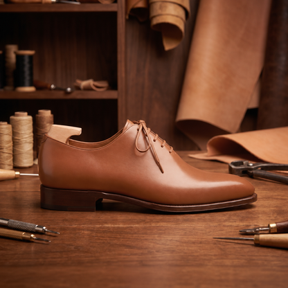 Tan leather Ignazia wholecut oxford shoe -formal  shoes
