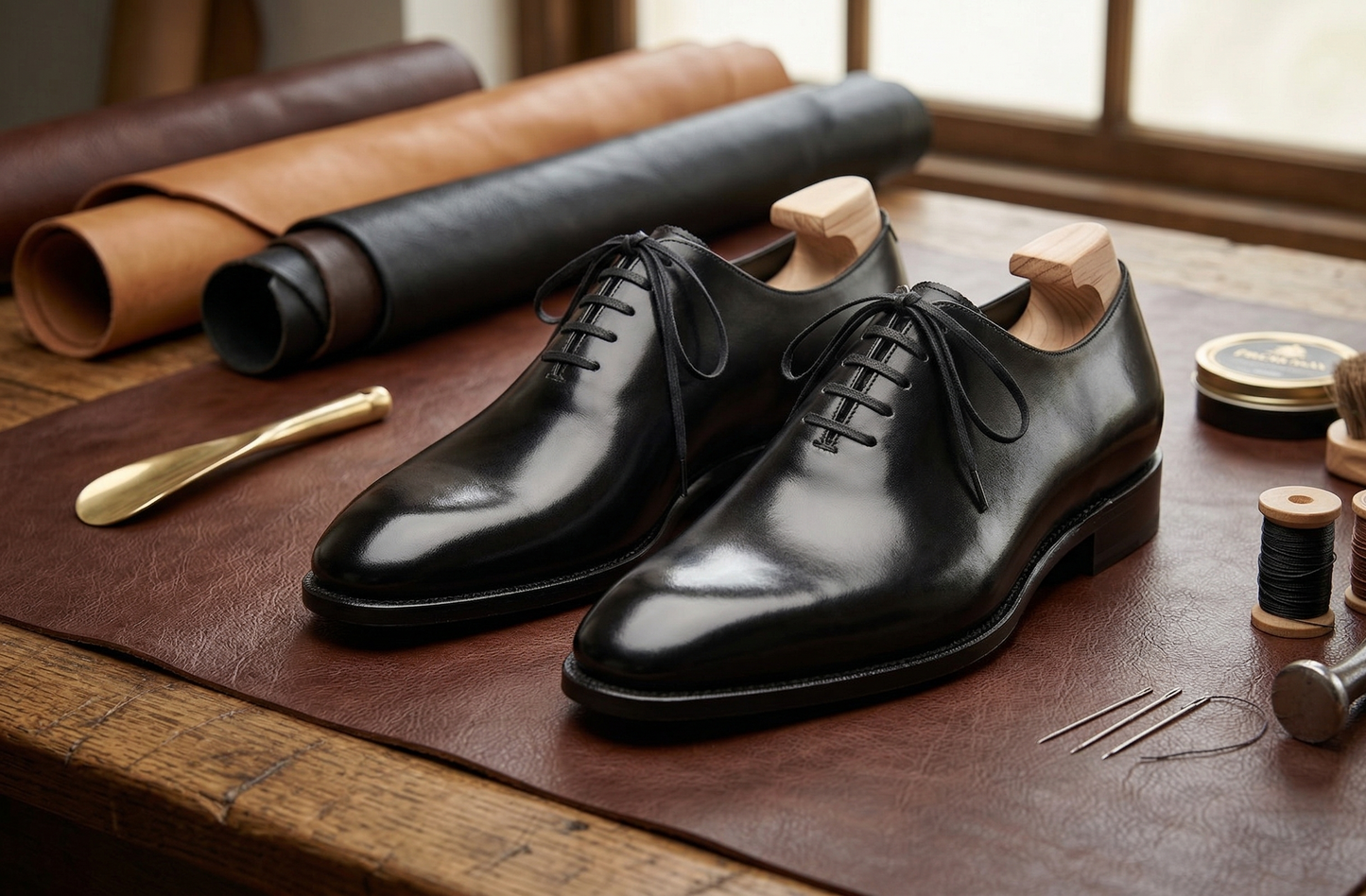 Black leather ignazia wholecut oxford shoe -formal  shoes