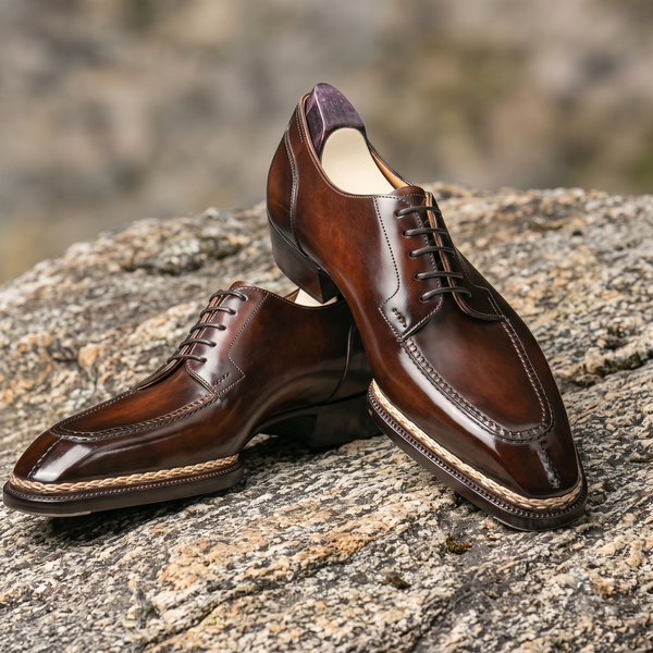 Deep tan maestro oxford shoes - height increasing