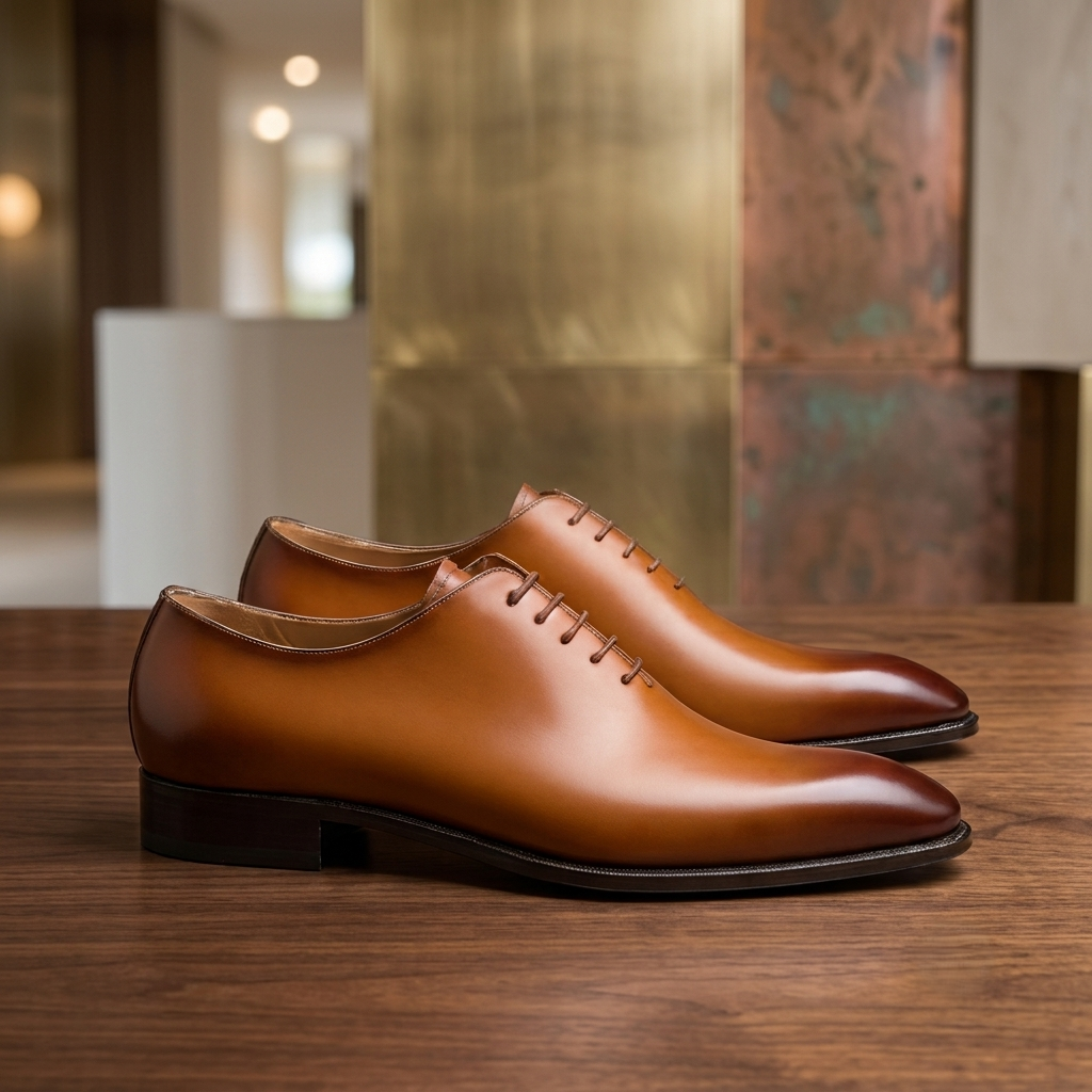 Tan prestigio leather oxford shoes - height  increasing
