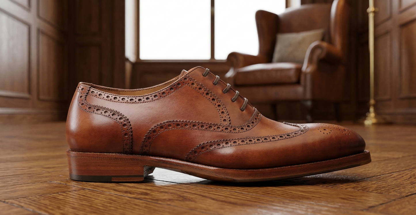 Bourbon leather damiana wingtip brogue oxford  -formal shoes