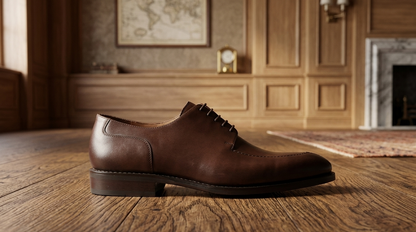 Brown leather roma derby shoes