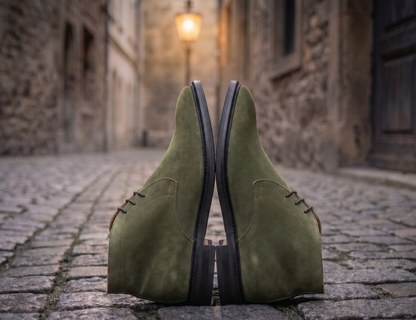 Olive suede coner chukka boot