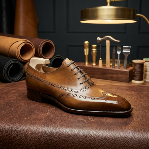 Tan leather Eccellenza oxford formal shoes - height increasing