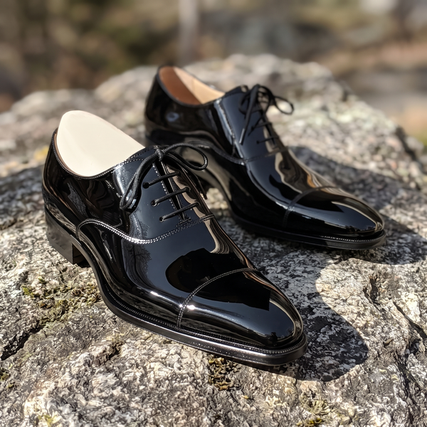 Black patent pelle oxford shoes