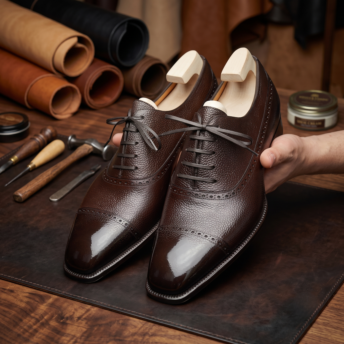 Brown leather sublime oxford formal shoes