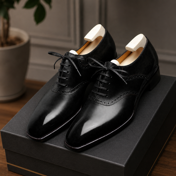 Black leather lusso oxford shoes
