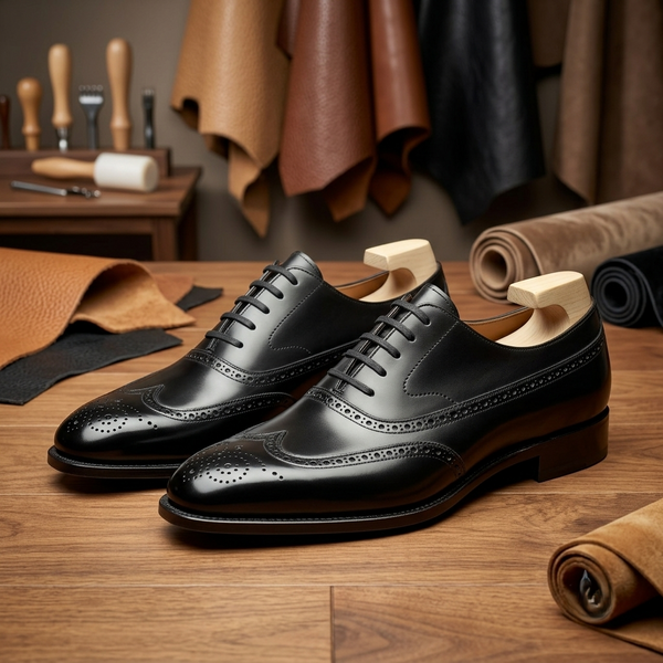 Black leather eccellenza oxford formal shoes