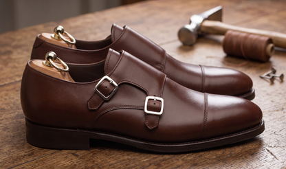 Bown leather cuera double monkstrap