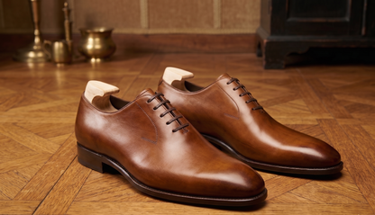 Tan leather stocard brogue oxford shoe -formal  shoes