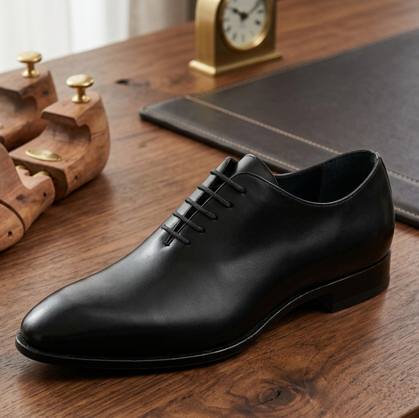 Black prestigio leather oxford shoes
