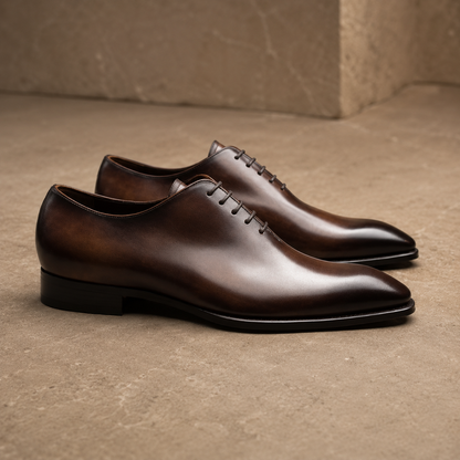 Brown Prestigio leather oxford shoes - height increasing