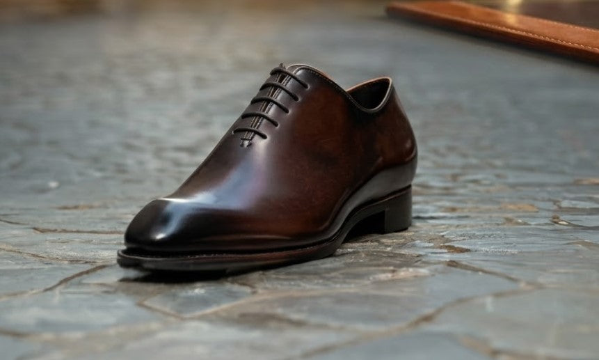 Brown Prestigio leather oxford shoes - height increasing