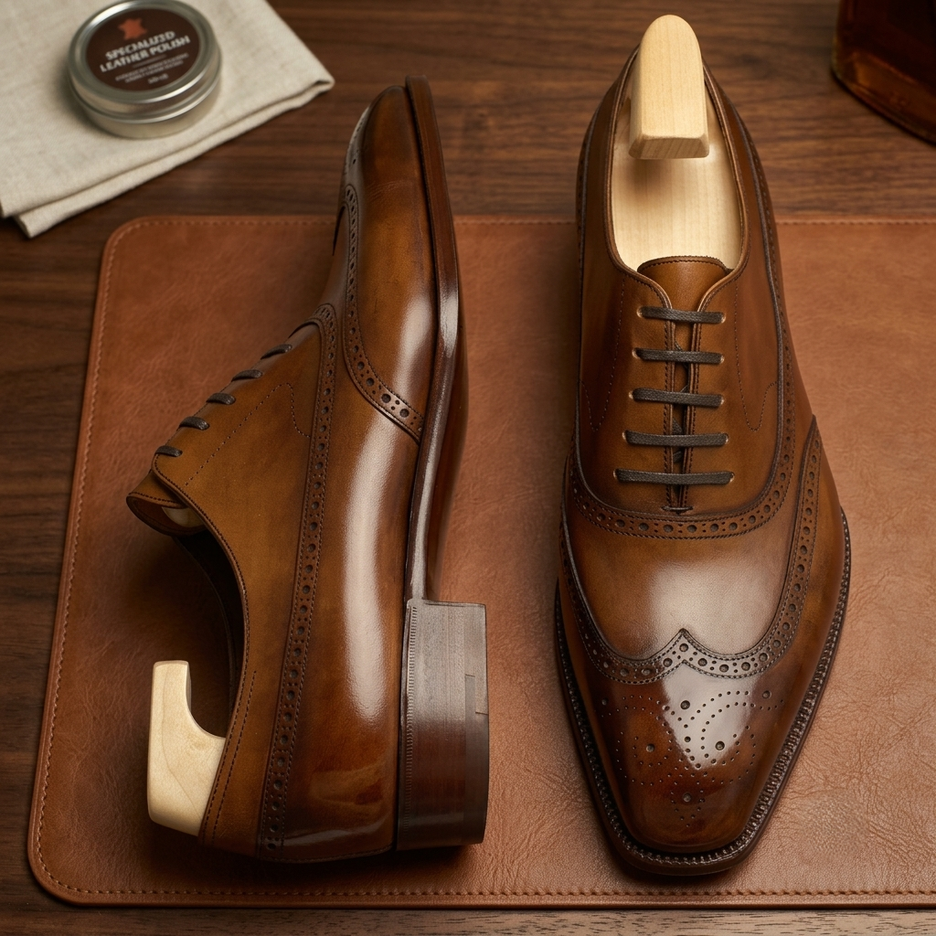 Tan leather Eccellenza oxford formal shoes - height increasing