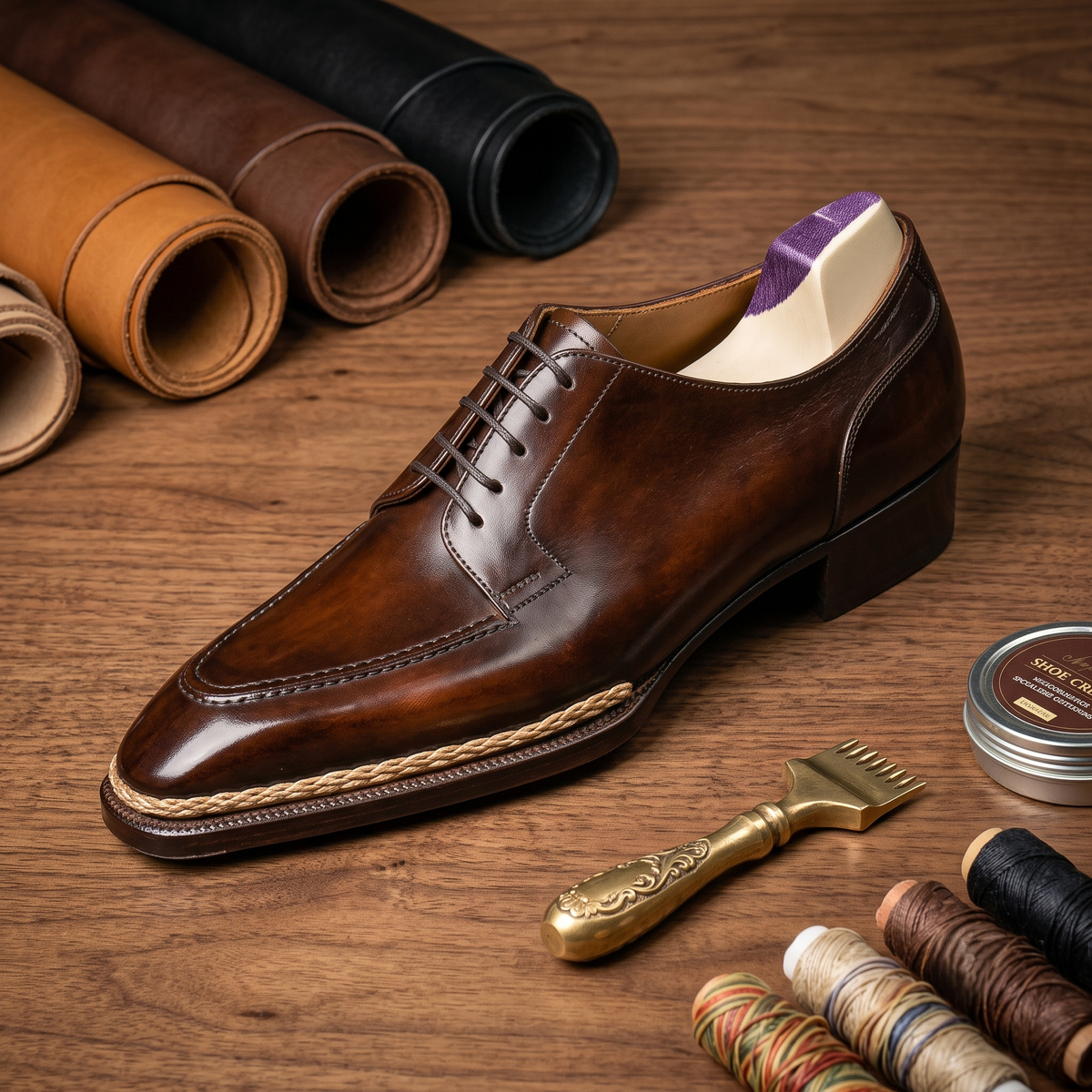 Deep tan maestro oxford shoes