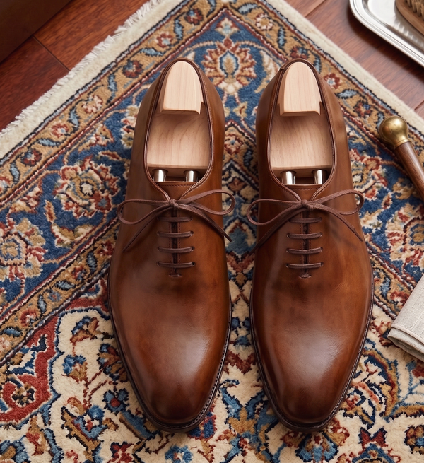 Tan leather stocard brogue oxford shoe -formal shoes