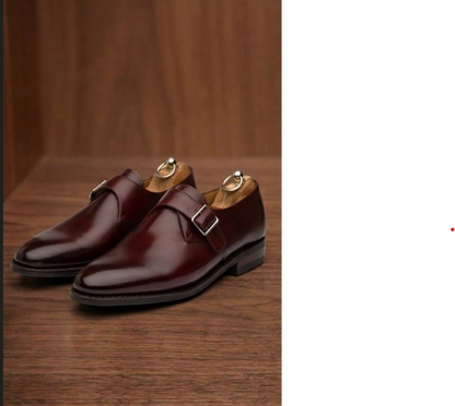 Burgundy leather tabaca single monk strap