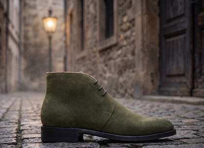 Olive suede coner chukka boot
