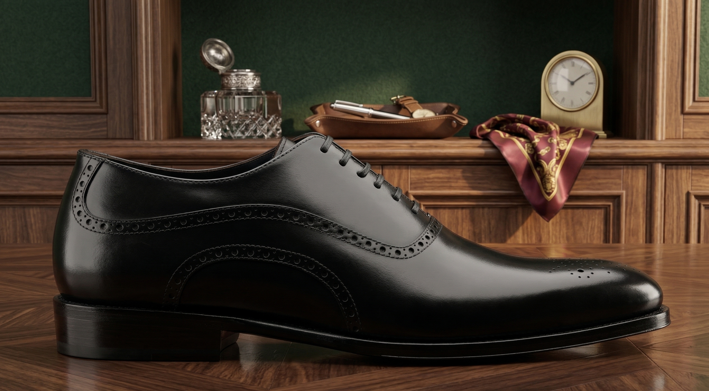 Black leather elowem brogue oxford -formal shoes