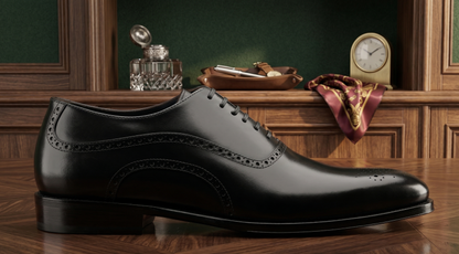 Black leather elowem brogue oxford -formal shoes