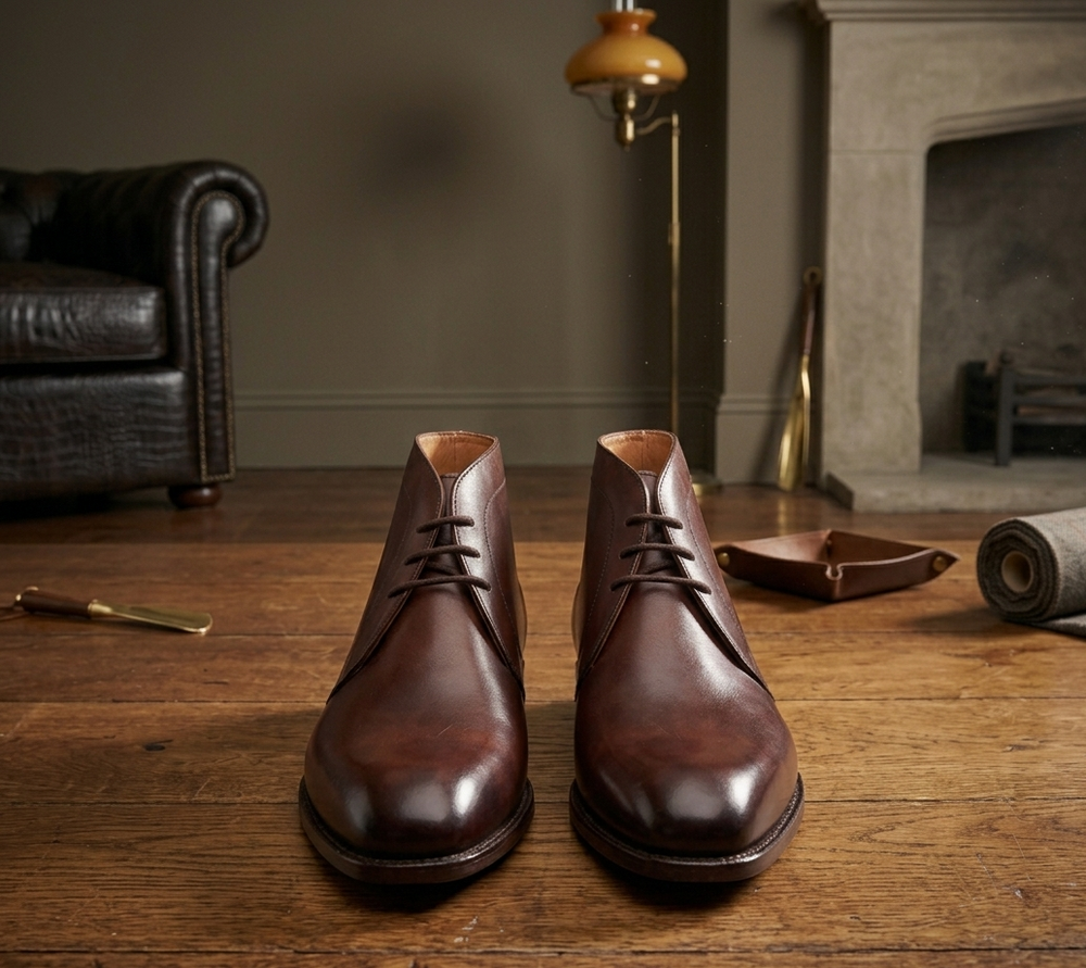 Brown leather coner chukka boot