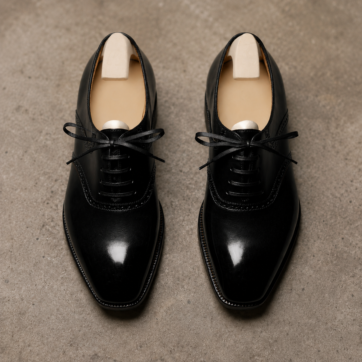 Black leather lusso oxford shoes