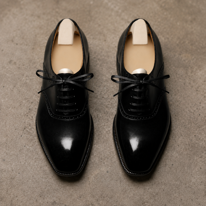 Black leather lusso oxford shoes