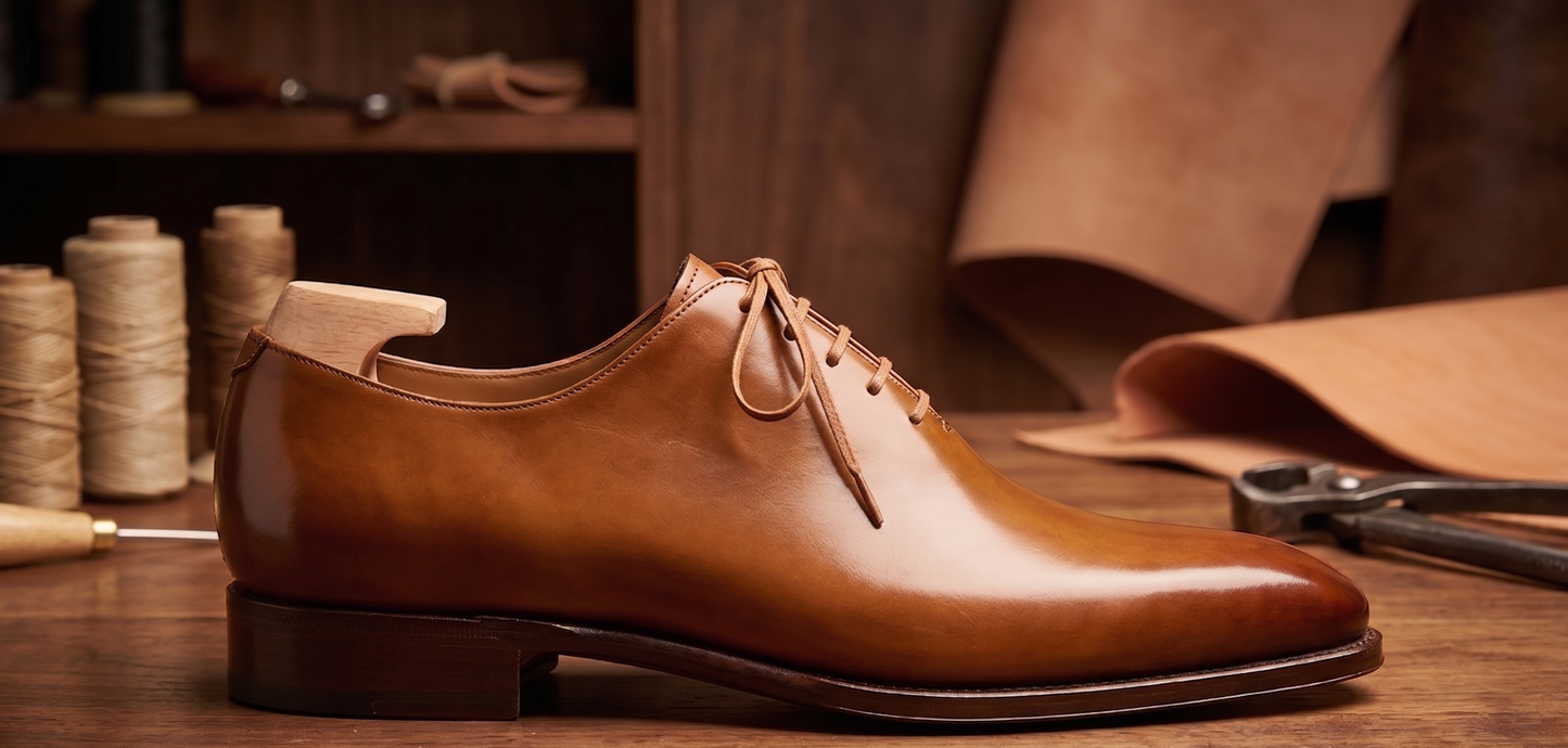 Tan leather stocard brogue oxford shoe -formal  shoes