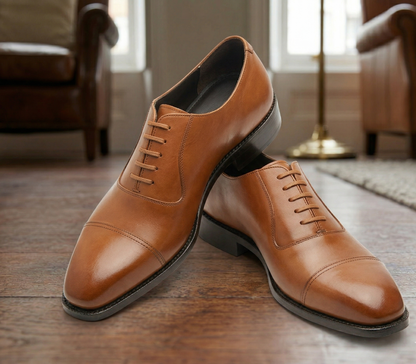 Tan leather la gusta toe cap oxford -formal shoes