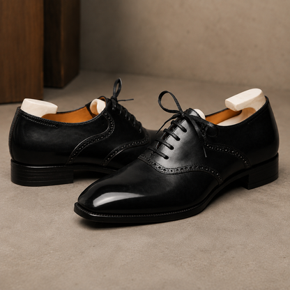 Black leather lusso oxford shoes