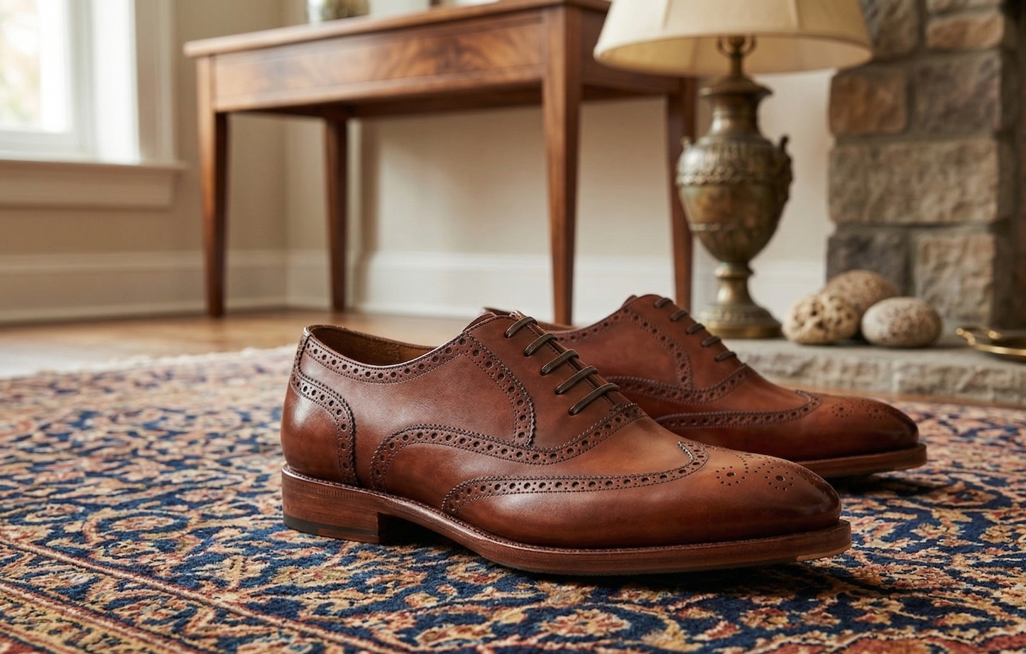 Bourbon leather damiana wingtip brogue oxford  -formal shoes