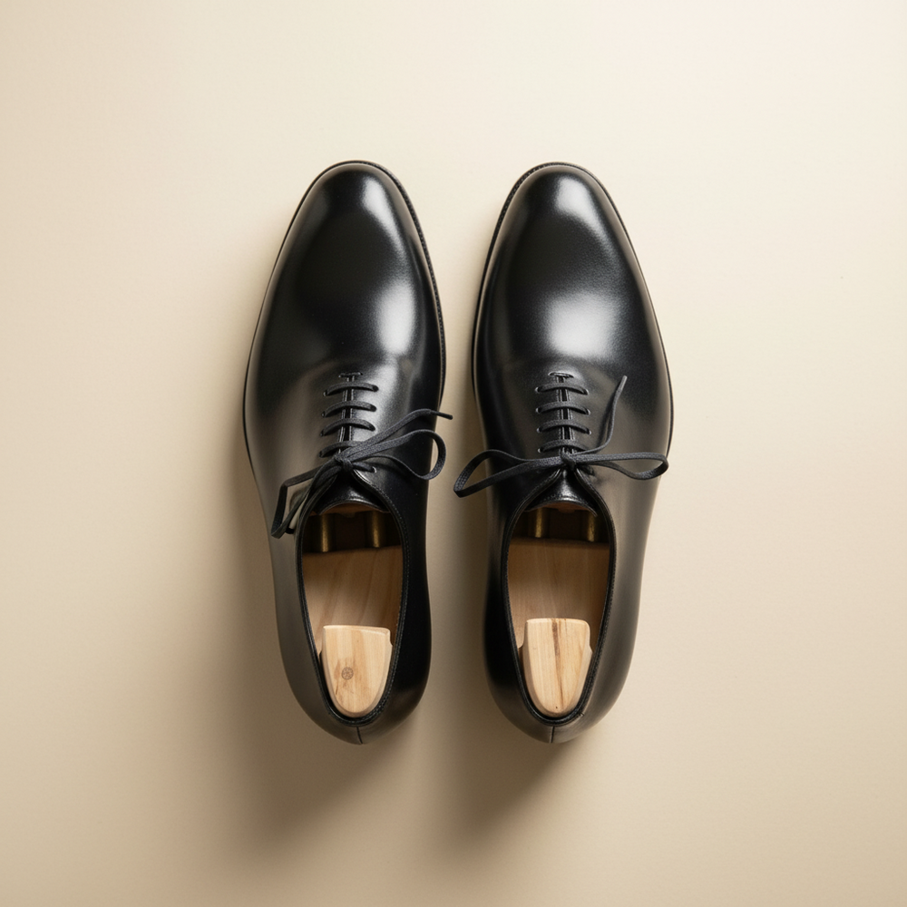 Black leather ignazia wholecut oxford shoe -formal  shoes