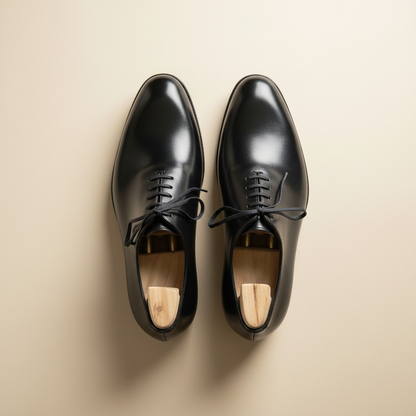 Black leather ignazia wholecut oxford shoe -formal  shoes