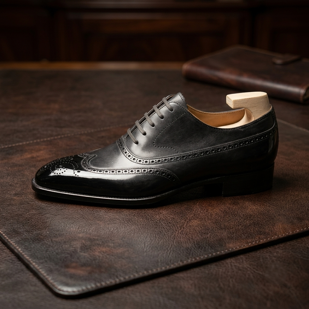 Black leather eccellenza oxford formal shoes
