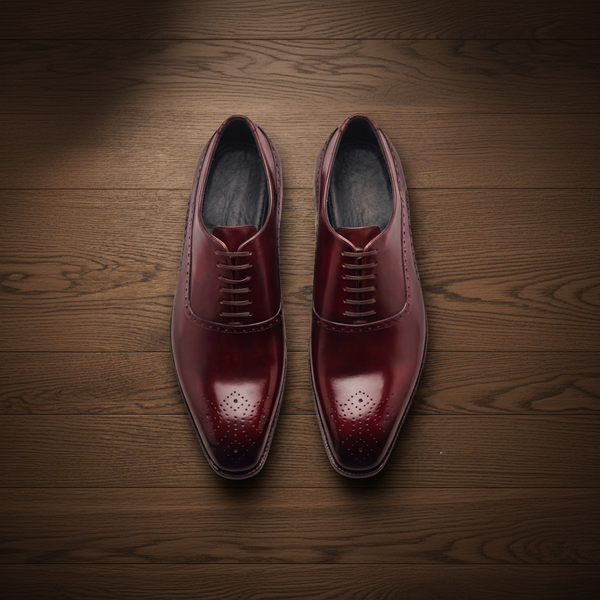 Burgundy leather elowem brogue oxford -formal shoes