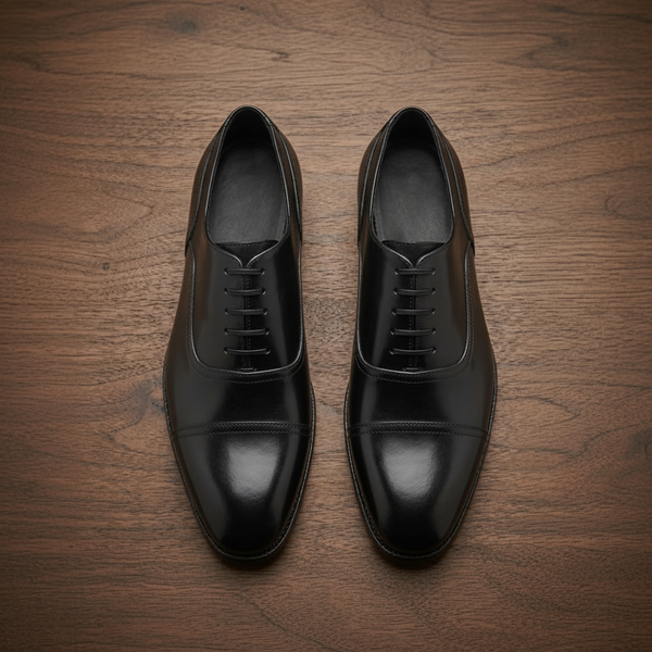 Black vittorro balmoral toe cap oxford shoe -formalshoe