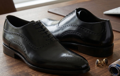Black leather elowem brogue oxford -formal shoes