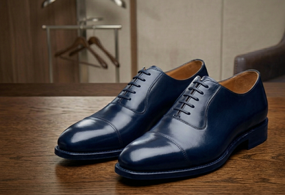 Navy leather la gusta toe cap oxford -formal shoes