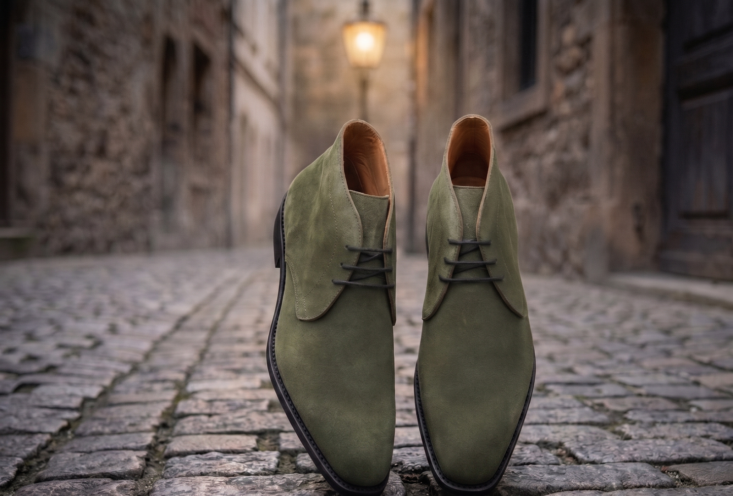 Olive suede coner chukka boot