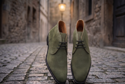 Olive suede coner chukka boot