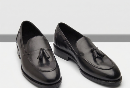 Black  leather preston  slip On tassel penny loafers