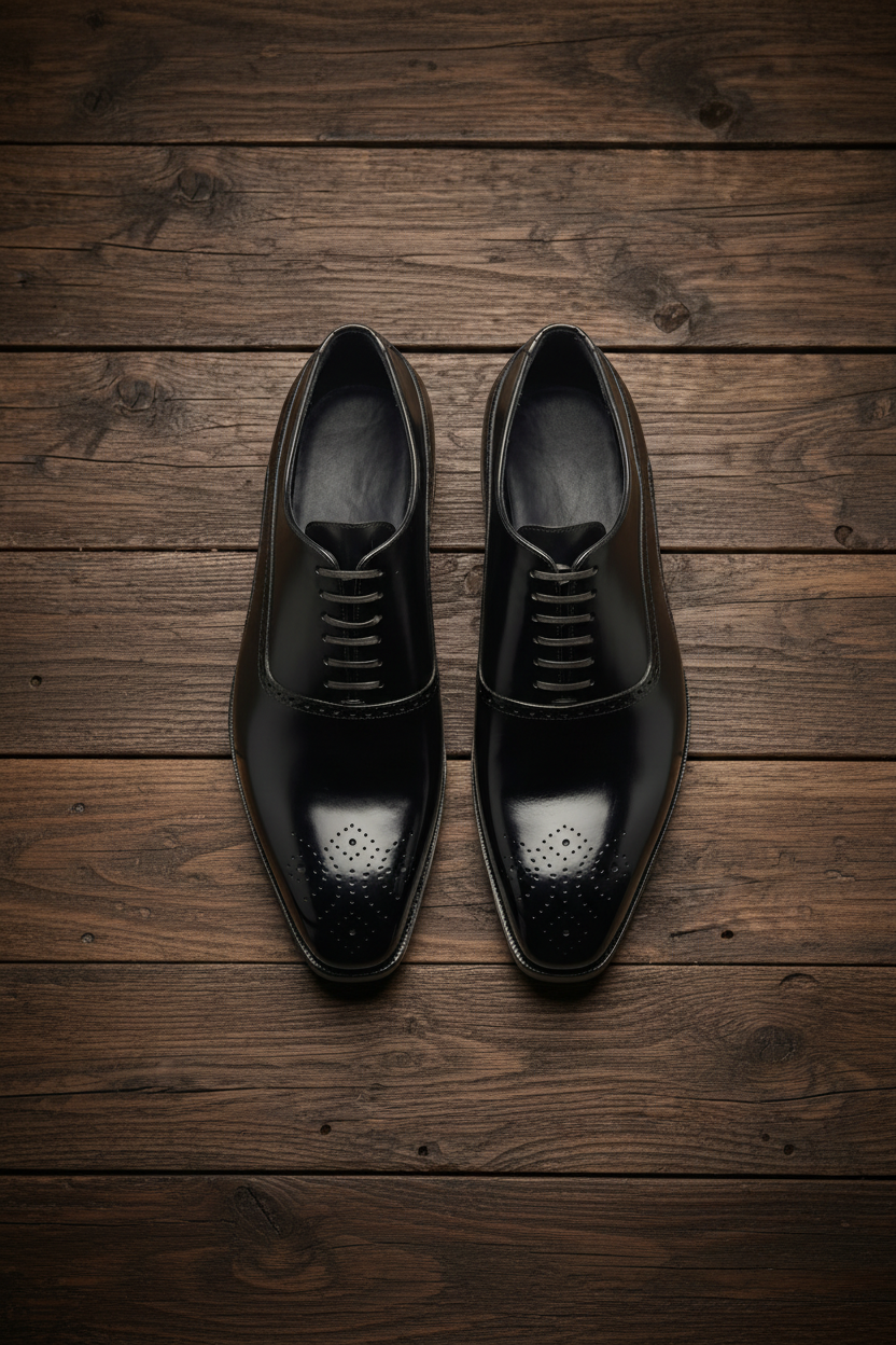 Black leather elowem brogue oxford -formal shoes