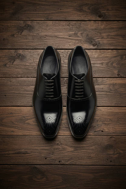 Black leather elowem brogue oxford -formal shoes