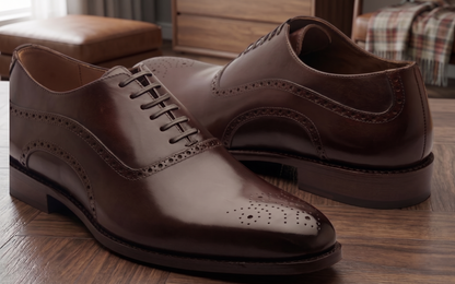 Brown leather elowem brogue oxford -formal shoes