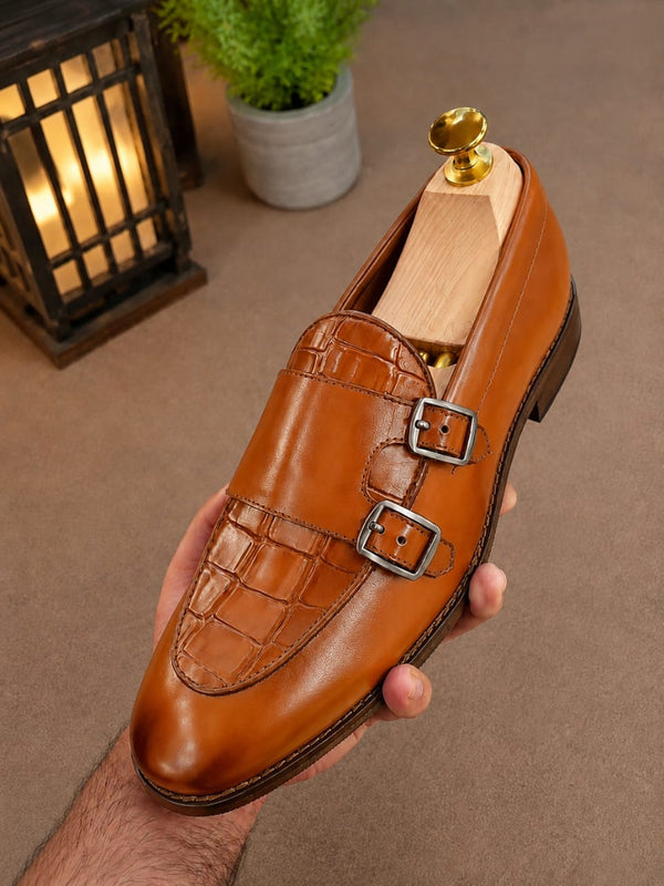 Tan Imperiale double  monkshoe