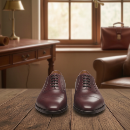 Burgundy  leather la gusta toe cap oxford -formal shoes