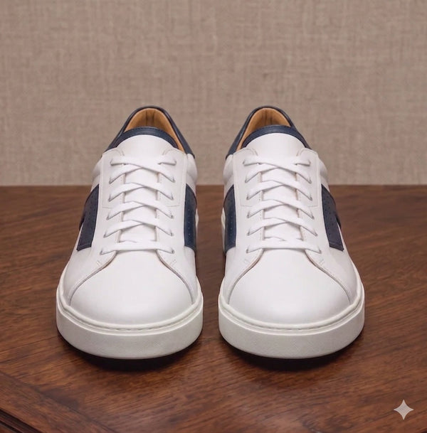 Black and white low top sneaker